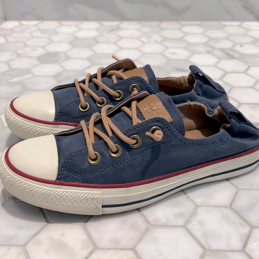 Converse Chuck Taylor Navy Biscuit Egret Shoreline Low Top Slip-On Sneakers 8